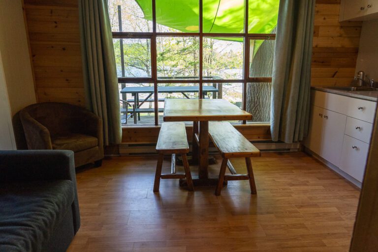 Table beside sunlit window